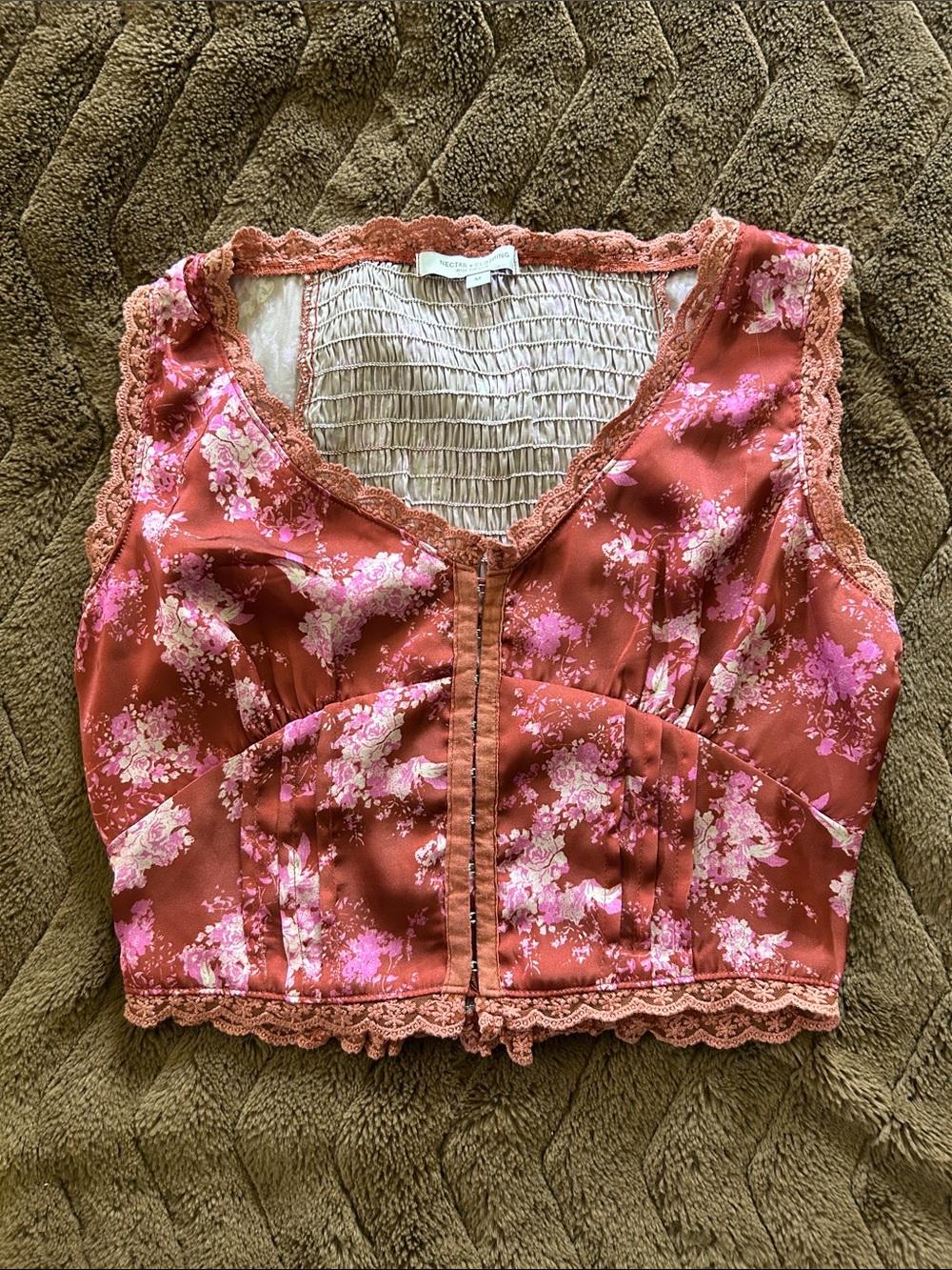 Nectar Clothing Rust Corset Top
